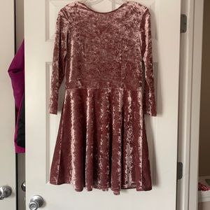 Pink Crushed Velvet Dress